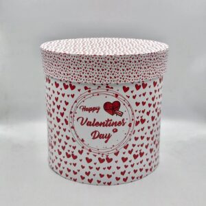 Κουτί "Happy Valentine's Day" - λευκό/ κόκκινο 16 Χ 15 εκ.
