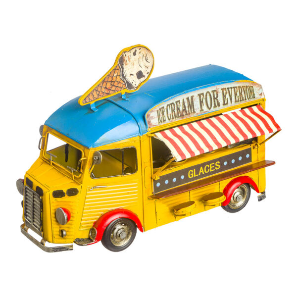 Κίτρινο vintage φορτηγάκι-κατάστημα παγωτού 28 Χ 18 εκ.