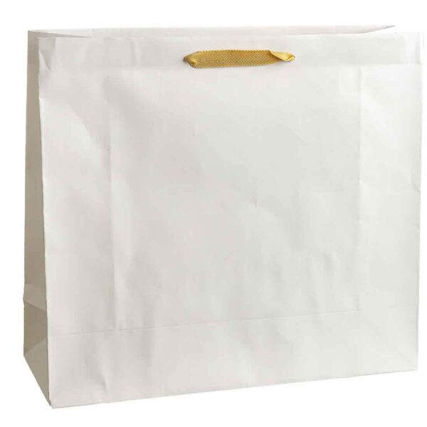 Λευκή τσάντα με μπεζ κορδόνι 38,5 Χ 43 Χ 15 εκ.