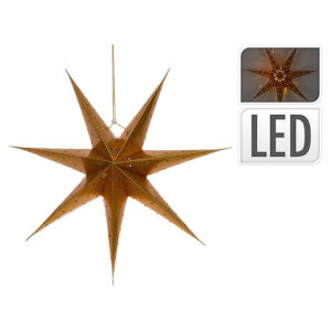 Χρυσαφί αστέρι με LED φωτισμό
