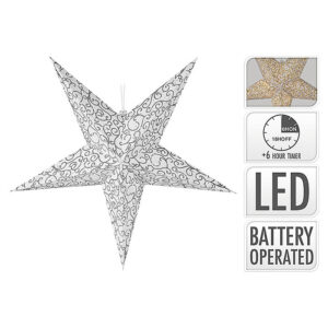 Λευκό αστέρι με LED φωτισμό